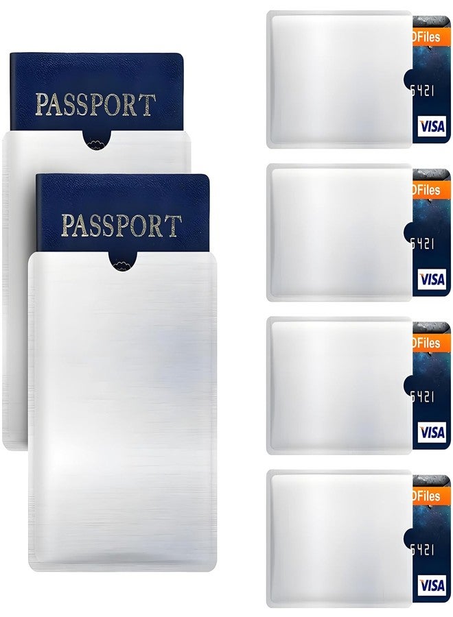 Topmeg RFID Blocking Sleeve Anti Theft 4 Credit Card & 2 Passport Holder Wallet Pocket - Image 1