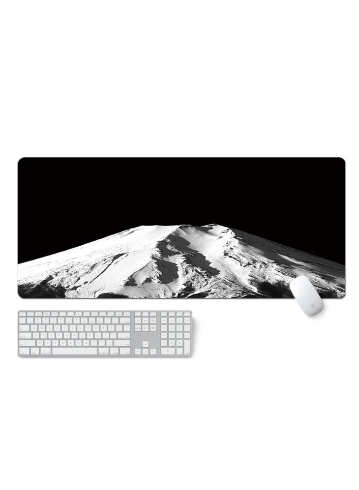 800x300x2mm Large Gaming Mouse Pad Stitched Edges Extended Mousepad Smooth Cloth Surface Non-Slip Rubber Base Waterproof Anime Extended Comfortable Mouse Mat Desk Pad Spill-Resistant Desk Pad for Keyboard and Mouse Black(Snow Mountain)  - Image 2
