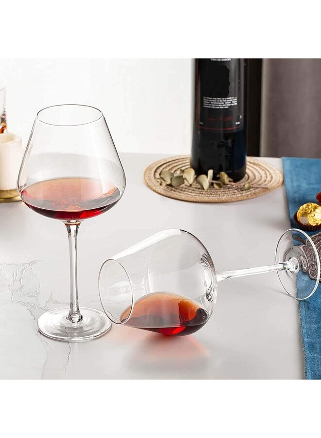 6 Pcs Wine glasses, Hand blown Italian-style Crystal Burgundy Wine glasses, 20 Oz Premium Crystal Glass Large Red Wine Glasses Lead-Free Premium Crystal Clear Glass for Dinner Party Wedding - Image 5