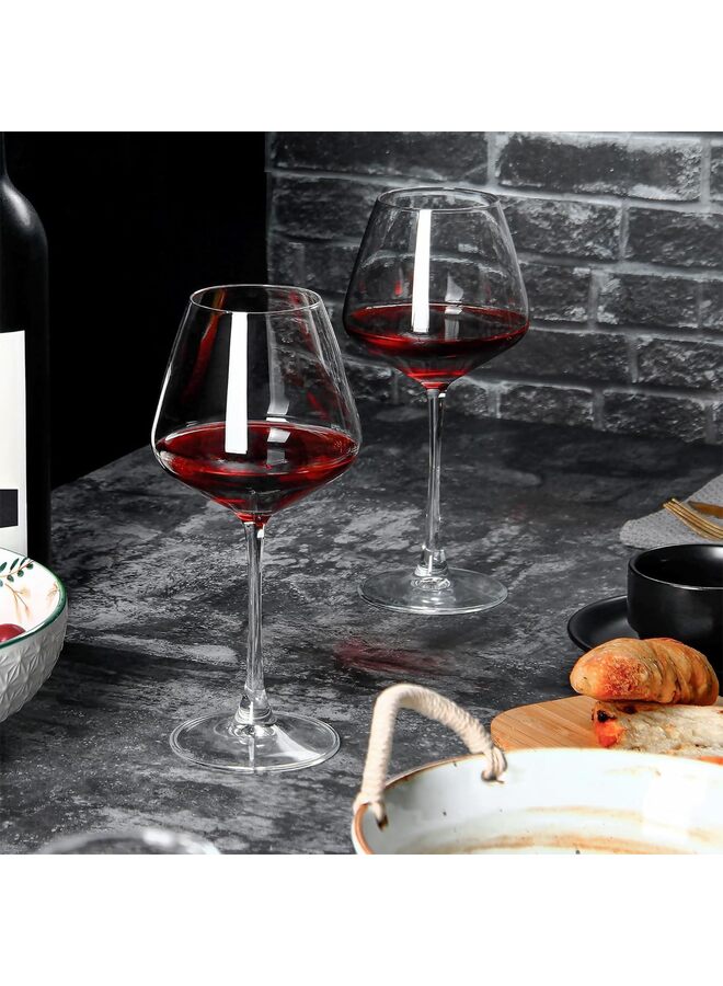 6 Pcs Wine glasses, Hand blown Italian-style Crystal Burgundy Wine glasses, 20 Oz Premium Crystal Glass Large Red Wine Glasses Lead-Free Premium Crystal Clear Glass for Dinner Party Wedding - Image 4