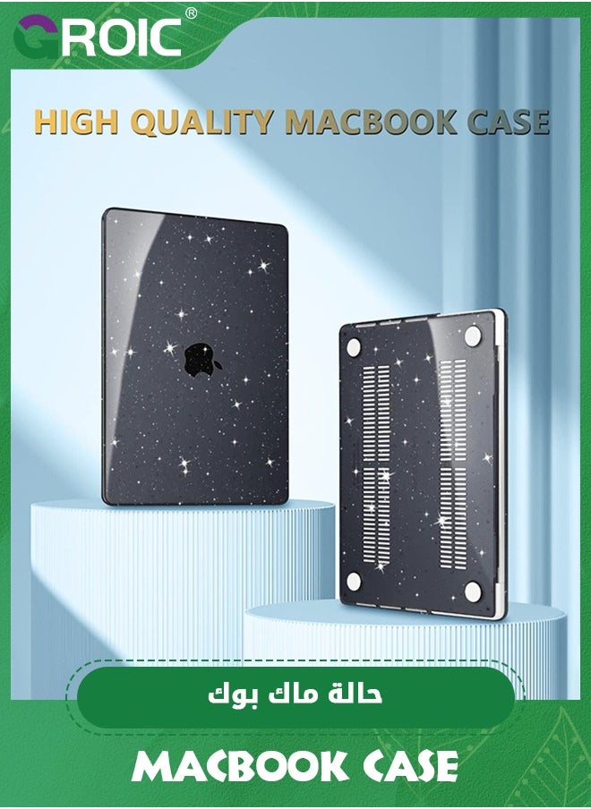 GROIC Glitter Black Gradient MacBook Air 13 Inch Case 2022 2021 2020 2019 2018 M1/A2337/A2179/A1932, Glitter Hard Shell Case for MacBook air 13''  - Image 2