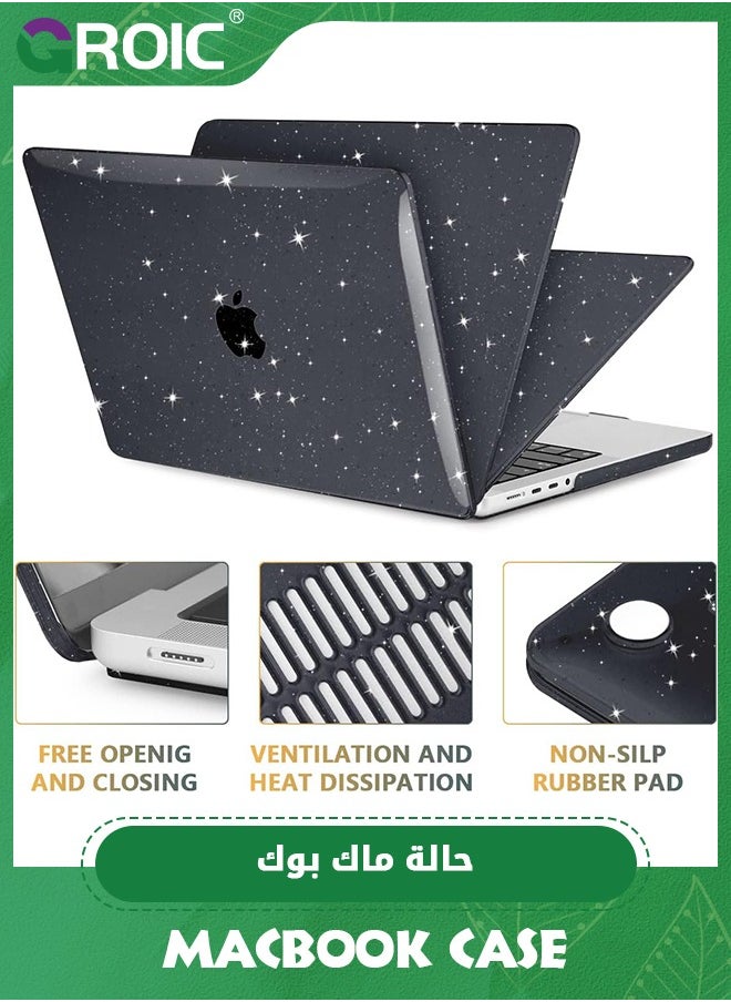 GROIC Glitter Black Gradient MacBook Air 13 Inch Case 2022 2021 2020 2019 2018 M1/A2337/A2179/A1932, Glitter Hard Shell Case for MacBook air 13''  - Image 3