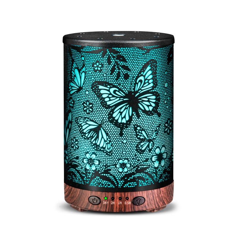 JOYOLO Essential Oil Diffuser 120ML Metal Aromatherapy Diffuser with Timer Cool Mist Humidifier with Auto ShutOff 7 Color Lights for Home Office Spa Big Butterfly - Image 2