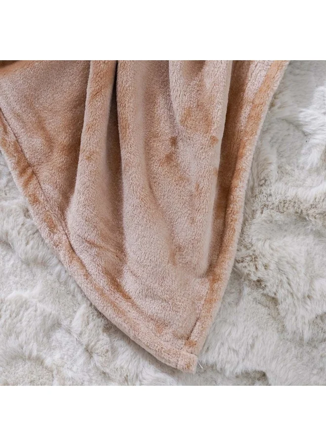 دانوب هوم Micro Flannel Blankets Double 220X240Cm Beige