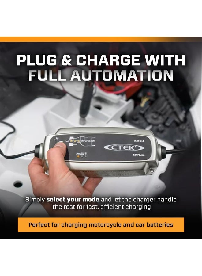CTEK MXS 3.8, 12V Battery Charger & Maintainer, 3.8A, UK Plug - Image 2