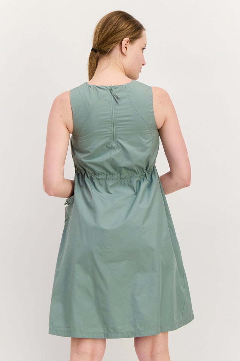 Adidas Women Sportswear Fit Sleeveless Outdoor Dress, Sage Green - Image 3