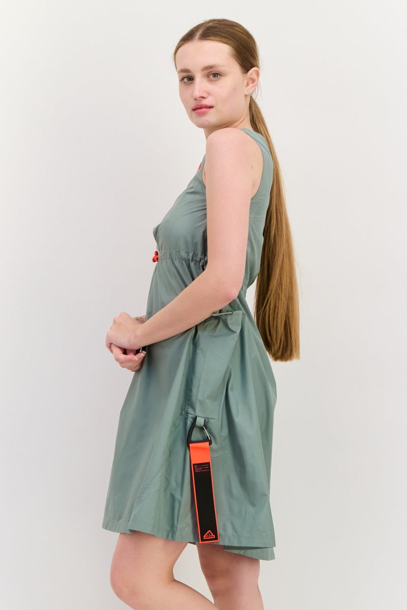 Adidas Women Sportswear Fit Sleeveless Outdoor Dress, Sage Green - Image 2
