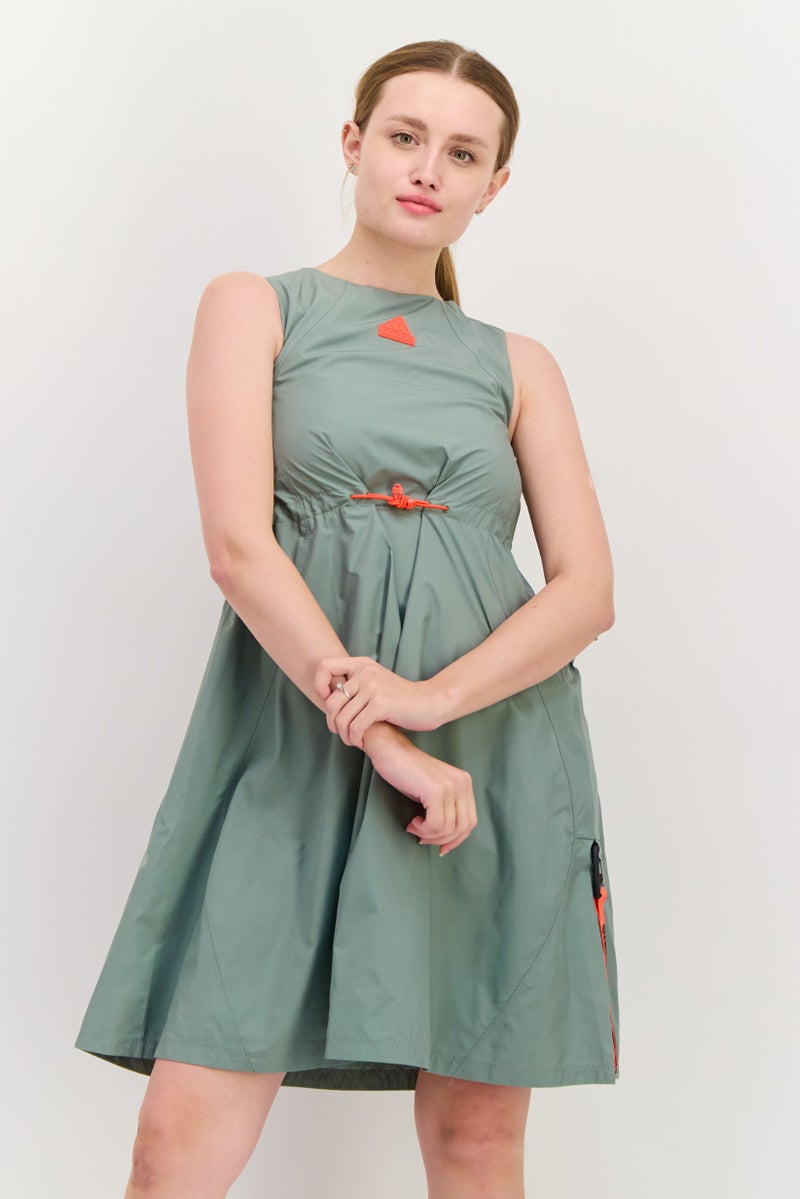 Adidas Women Sportswear Fit Sleeveless Outdoor Dress, Sage Green - Image 1