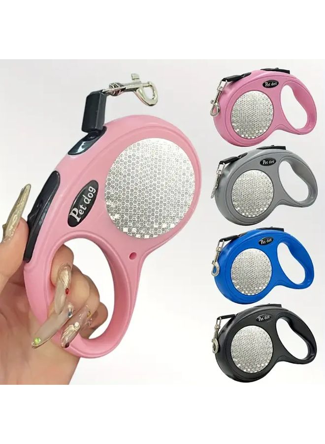 Retractable Dog Leash with Reflective Harness Pink Color Size S - Image 3