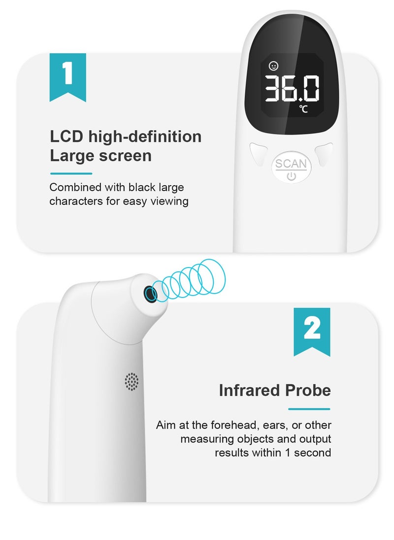 URbazaar Infrared Thermometer, Heart Rate Meter for Baby and Dhildren, Measuring Forehead, Body, Objects, Forehead/Ear Home Monitoring Device  - Image 4