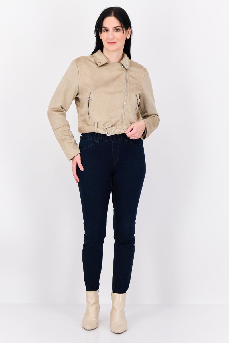 Don't Call Me Jennyfer Women Plain Windbreaker Jacket, Beige  - Image 4