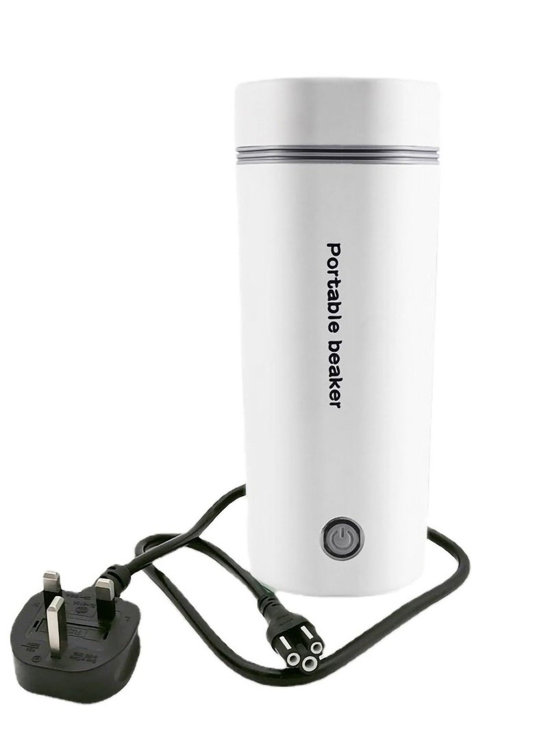Portable Electric Kettle, Stainless Steel Liner Travel Electric Cup Home Mini Heating Teapot Fast Cooking Single Cup Water Heater 350ml Hot Water Bottle (White)  - Image 1