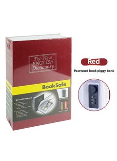 Generic Creative Dictionary Book Safe Plastic Piggy Bank Key Safe English Dictionary Password Box Piggy Bank-Color:[large Code Model] Red-682b Book Money Bank  - Image 1