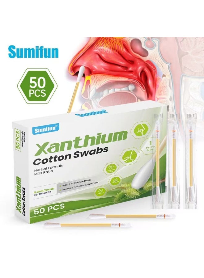 سوميفون Sumifun سوائل الأنف القطن الأنف المقطع لمرة واحدة العطس مهدئ 50 قطعة - Image 1