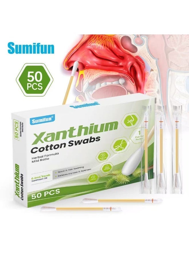 سوميفون Sumifun سوائل الأنف القطن الأنف المقطع لمرة واحدة العطس مهدئ 50 قطعة - Image 2