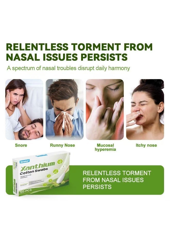 سوميفون Sumifun سوائل الأنف القطن الأنف المقطع لمرة واحدة العطس مهدئ 50 قطعة - Image 3