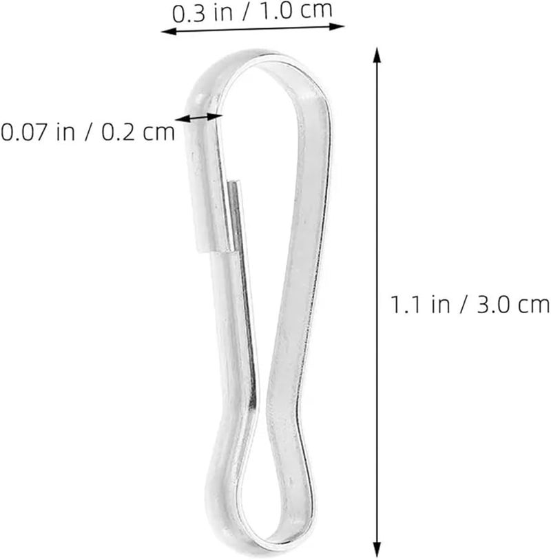 Stainless Steel Spring Hooks 120pcs Carabiner Keychain Badge Card Holder Lanyard Clip - Image 5