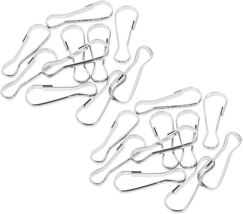 Stainless Steel Spring Hooks 120pcs Carabiner Keychain Badge Card Holder Lanyard Clip - Image 2