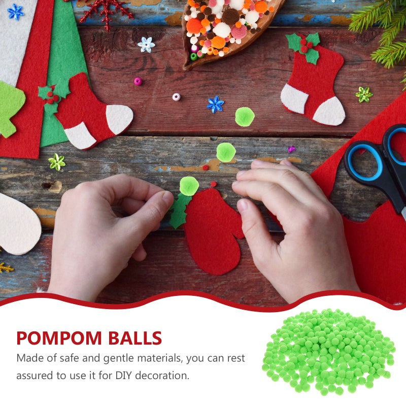 4000 pcs Clothes DIY Hat Decorative Fuzzy DIY Green Pom Pom - Image 4