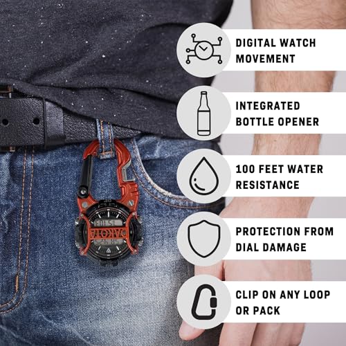 Dakota Bottle Opener Cage Clip, Premium Quality, Outdoor Gifts for Men, Use for Field and Work, Pocket Watch, Fob Tactical Watch with LED Flashlight, Dial Protector - Orange - Dial Cage - Image 2