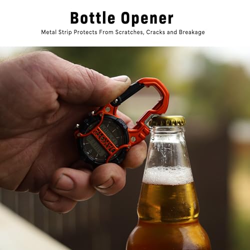 Dakota Bottle Opener Cage Clip, Premium Quality, Outdoor Gifts for Men, Use for Field and Work, Pocket Watch, Fob Tactical Watch with LED Flashlight, Dial Protector - Orange - Dial Cage - Image 5