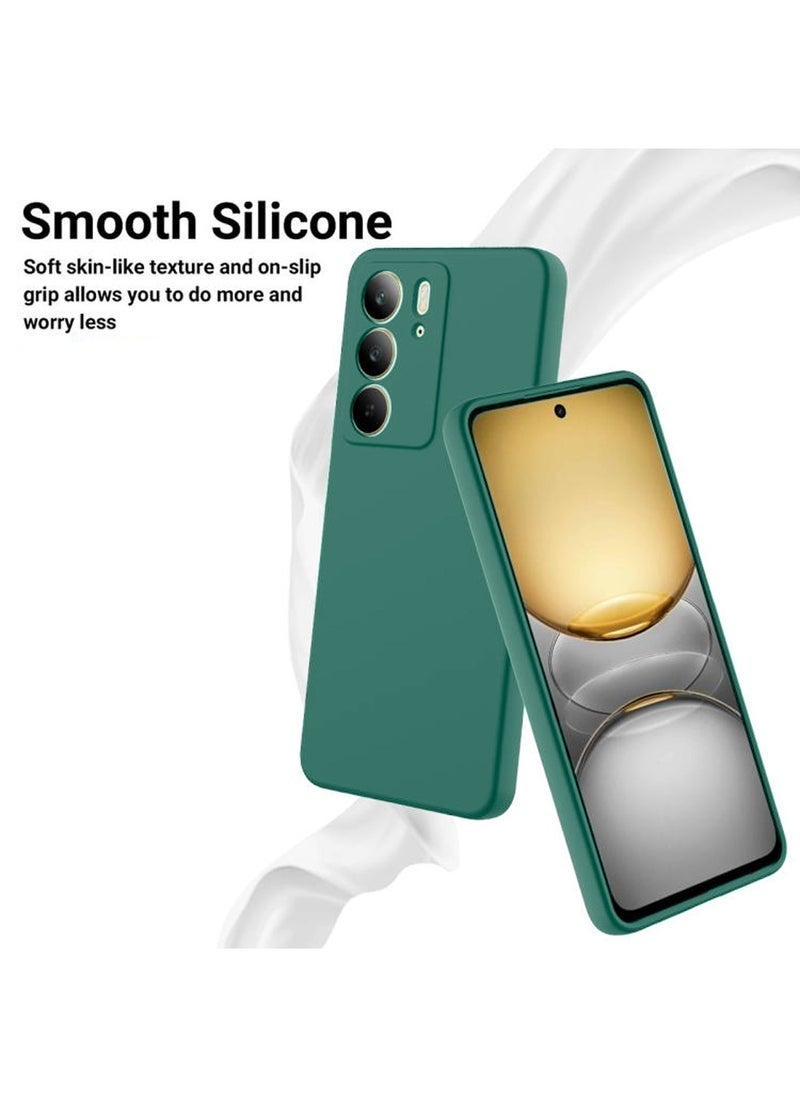 Raxoom Realme C75 4G 2024 Premium Soft Liquid Silicone Case Cover â€“ Dark Green, Shockproof, Anti-Scratch, Slim Fit, Full Protection - Image 3