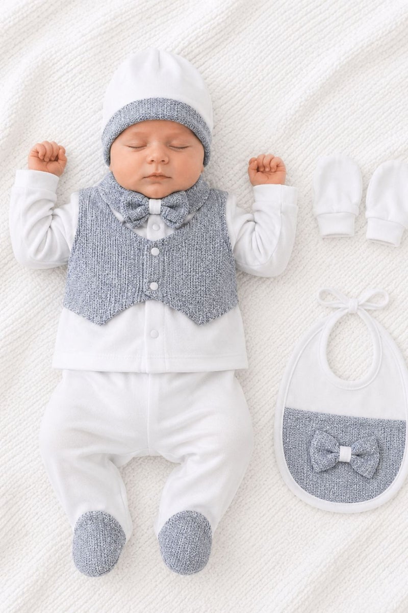 Navy Newborn Little Gentleman Set