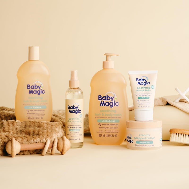 Baby Magic غسول شعر وجسم مهدئ للأطفال، فانيليا وشوفان، 30 أونصة سائلة - Image 5