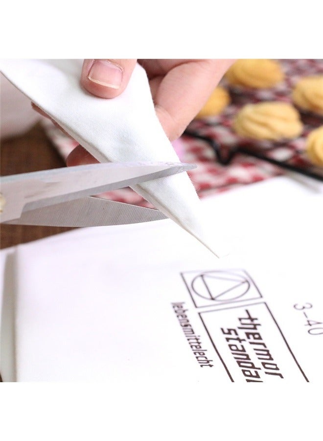 3-Piece Re-Useable Cotton Pastry Bag White/Black， Reusable Pastry Piping Bags, 3-35,3-40,4-46 Canvas Cake Decorating Bags  - Image 4