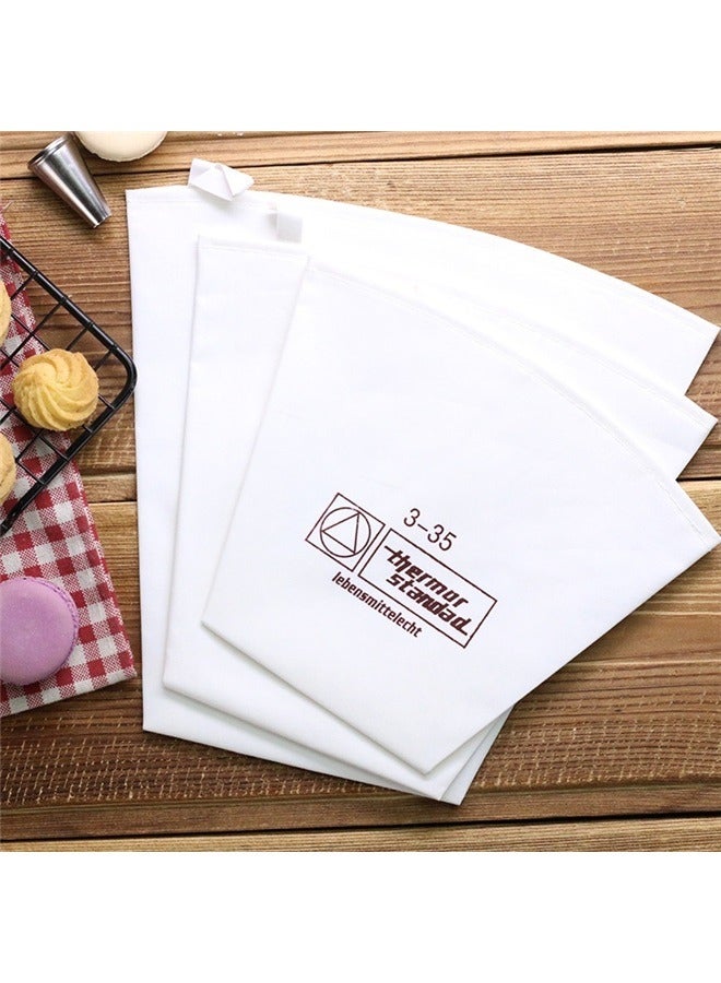 3-Piece Re-Useable Cotton Pastry Bag White/Black， Reusable Pastry Piping Bags, 3-35,3-40,4-46 Canvas Cake Decorating Bags  - Image 1