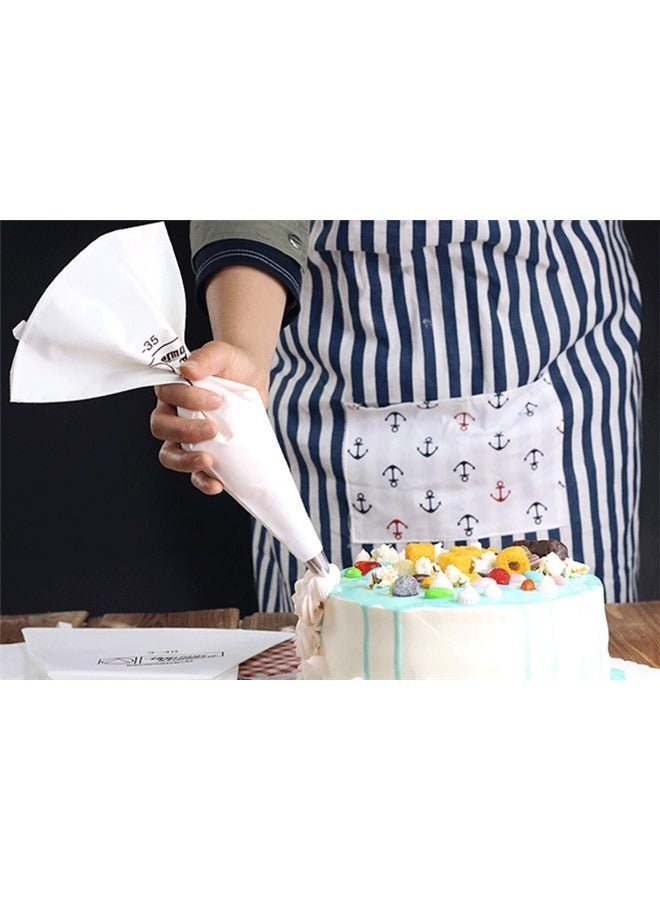 3-Piece Re-Useable Cotton Pastry Bag White/Black， Reusable Pastry Piping Bags, 3-35,3-40,4-46 Canvas Cake Decorating Bags  - Image 5
