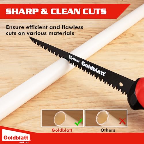 Goldblatt منشار جافيلت للجدران الجافة – منشار 6 بوصة، مناشير ثقب المفاتيح مع مقبض ناعم، منشار يدوي، قاطع لوح الجبس، قاطع لوح الجدران بشفرة ثنائية المعدن 8 TPI - Image 5