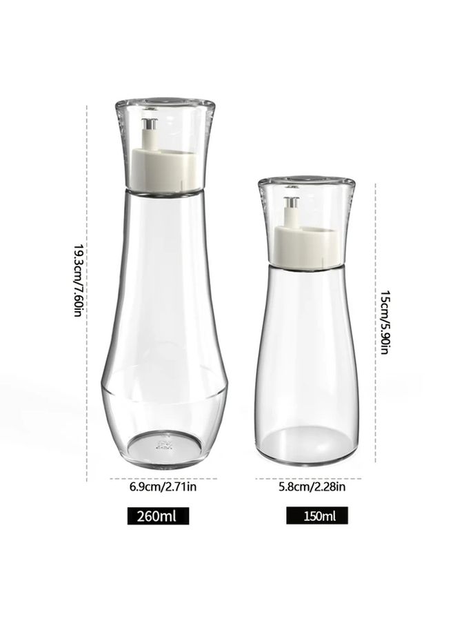 Clear Refillable Glass Mouthwash Dispenser with Lid 260ml Bathroom Countertop Container - Image 2