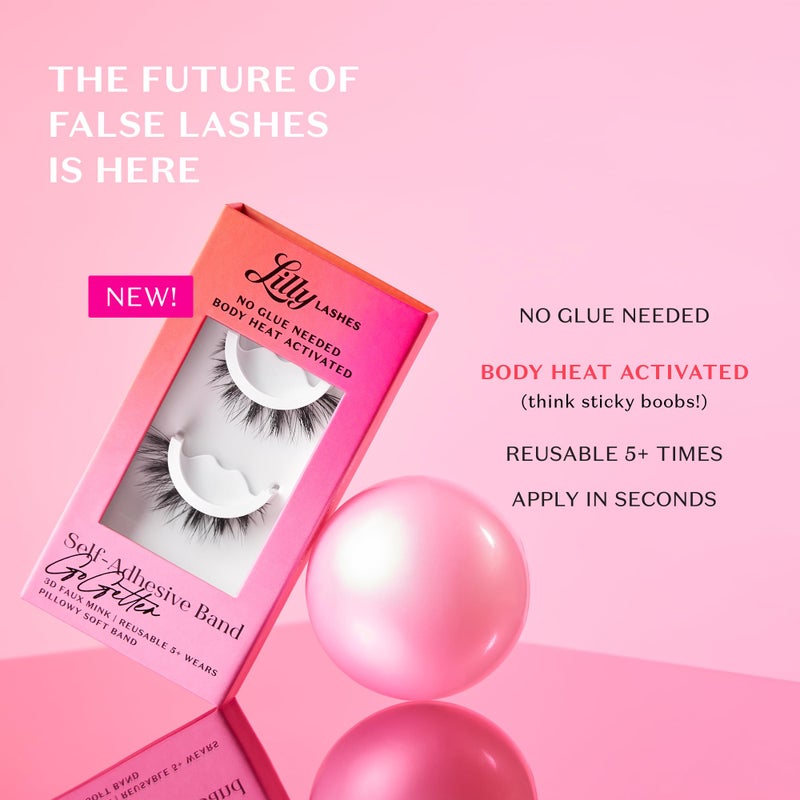 Lilly Lashes 3D Self Adhesive Eyelashes, No Lash Glue Needed, Body Heat Activated Press on Lashes, Reusable Self Adhesive Eyelashes Up to 5x, Easy to Apply & Remove (MoneyMaker) - Image 3