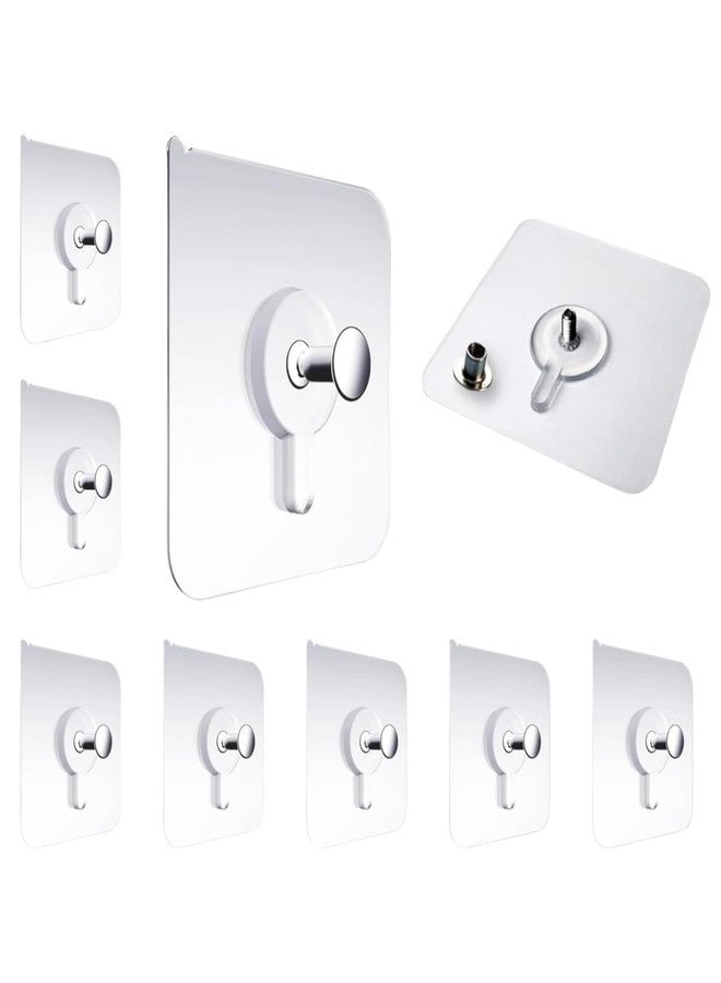 ELLO&ALLO 10 Pcs Self Adhesive Wall Picture Photo Frame Clock Hangers Without Nails Wall Hooks Heavy Duty Strong Nail Free wall Hook for Hanging Wall Clock/Kitchen Accessories Items - Image 1