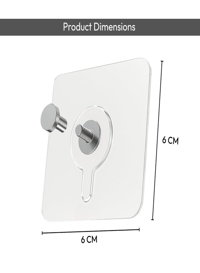 ELLO&ALLO 10 Pcs Self Adhesive Wall Picture Photo Frame Clock Hangers Without Nails Wall Hooks Heavy Duty Strong Nail Free wall Hook for Hanging Wall Clock/Kitchen Accessories Items - Image 2