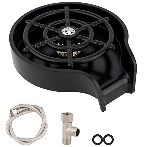 KOOHOAMZ Glass Rinser For Kitchen Sink - Automatic Cup And Bottle Washer, Faucet Attachment, Bar Accessory (Matte Black) - Image 1