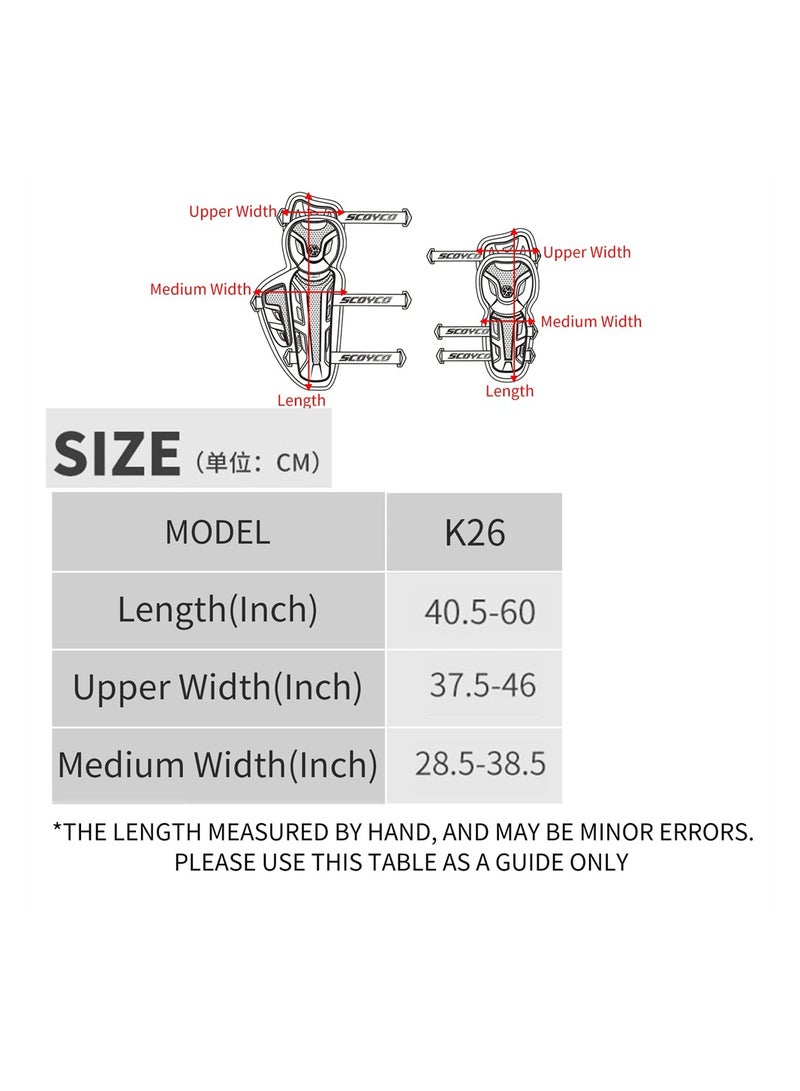 SYOSI 2Pcs Motorcycle Knee Shin Guard Pads for Men, Anti-slip 2 in 1 Protector Bendable Adjustable Motocross Knee Protection Armor Racing Protective Gear for Cycling - Image 3