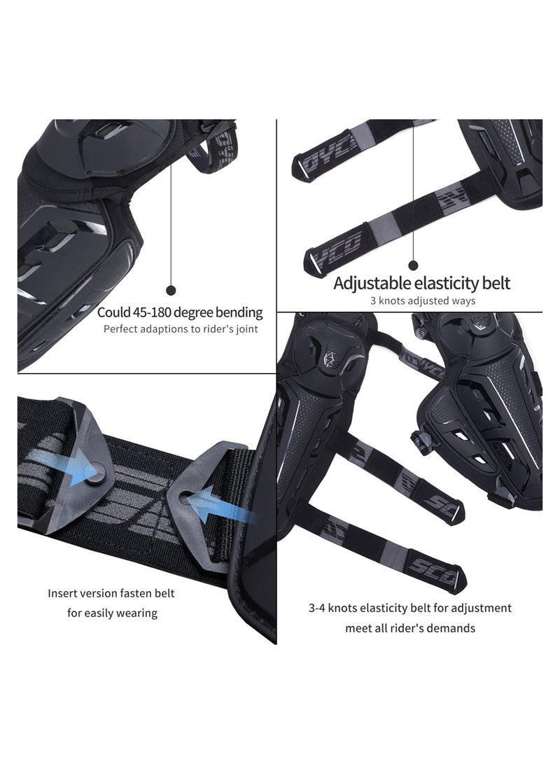 SYOSI 2Pcs Motorcycle Knee Shin Guard Pads for Men, Anti-slip 2 in 1 Protector Bendable Adjustable Motocross Knee Protection Armor Racing Protective Gear for Cycling - Image 2
