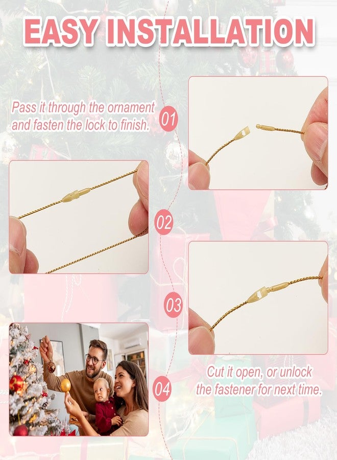 PATIKIL Christmas Ornament Hooks, 200 Pcs LED String Light Hanging Cable Holiday Decor Gift Tag Hanger with Snap Lock for Valentine's Halloween, Black - Image 3