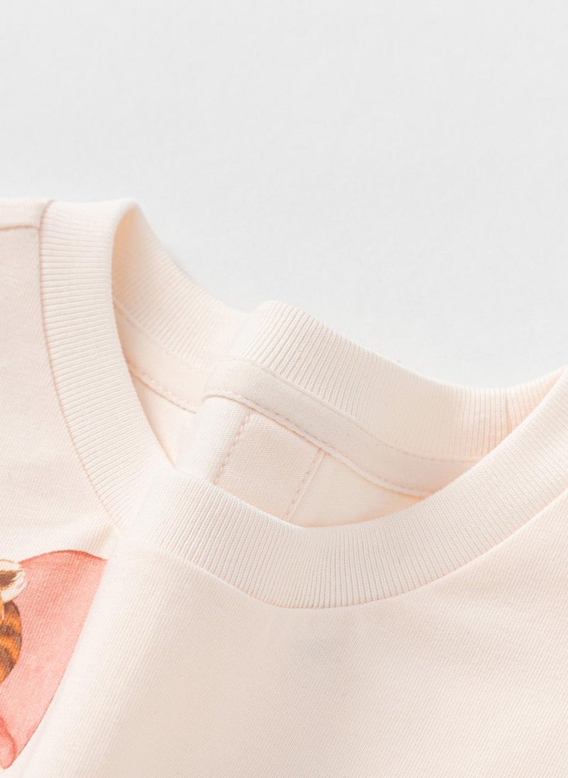 بالابالا تيشيرت بناتي بأكمام قصيرة ورقبة على شكل حرف - Image 3