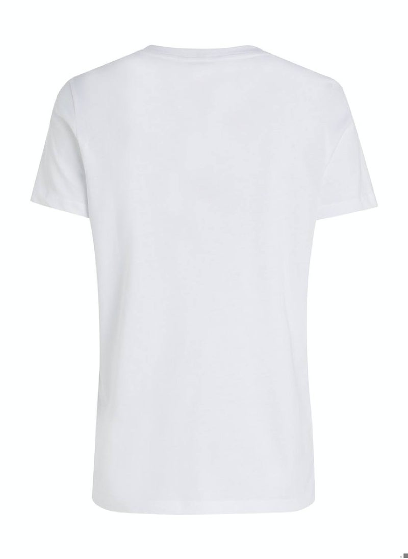 TOMMY HILFIGER Women's Organic Cotton Logo T-Shirt, White  - Image 5