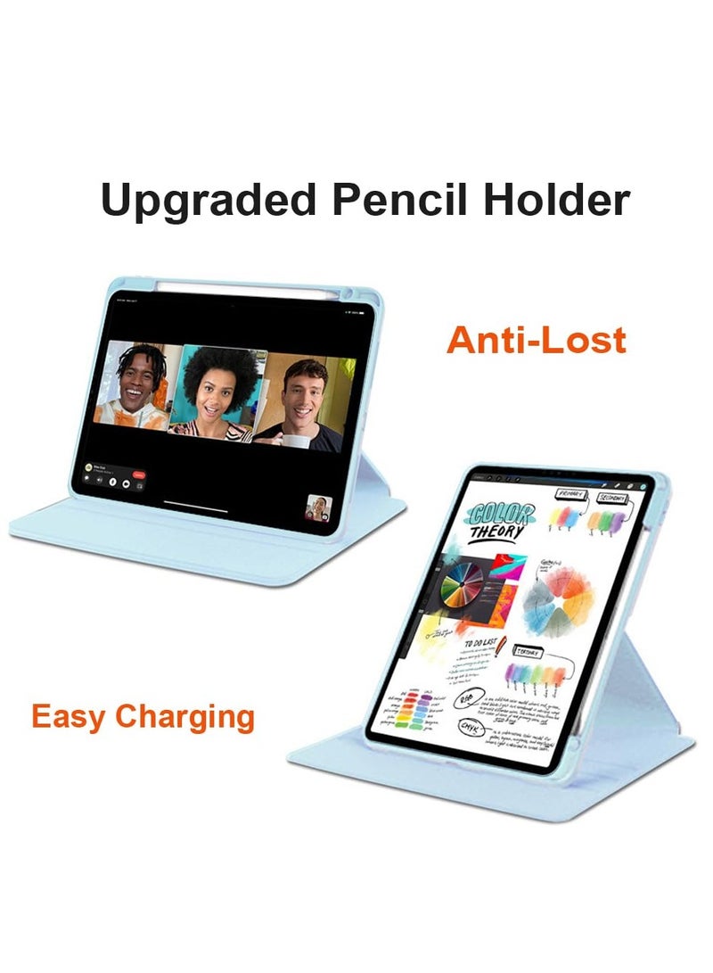 Beauenty Case for iPad Air 6th 11 inch (2024) / ipad Pro 11 inch (22/21/20/18) / ipad Air 4/5 10.9 inch，Tablet Protective Case With Pen Slot, Acrylic 360 ° Rotating Design, Automatic Wake-up/sleep, Soft Leat - Image 4