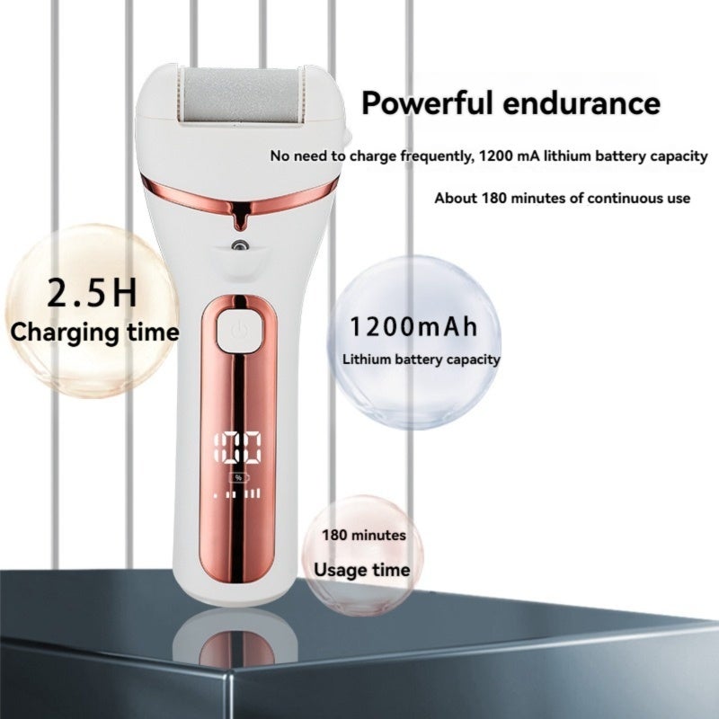 Electric Callus Remover: Gold, Compact Lightweight Ergonomic Design, Strong Power High-Speed Motor - Safe Rounded Edge Grinding Head, Wireless Waterproof Electric Foot Grinder for Foot Care, Sensitive - Image 2