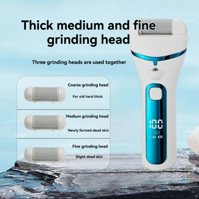 Electric Callus Remover: Gold, Compact Lightweight Ergonomic Design, Strong Power High-Speed Motor - Safe Rounded Edge Grinding Head, Wireless Waterproof Electric Foot Grinder for Foot Care, Sensitive - Image 3