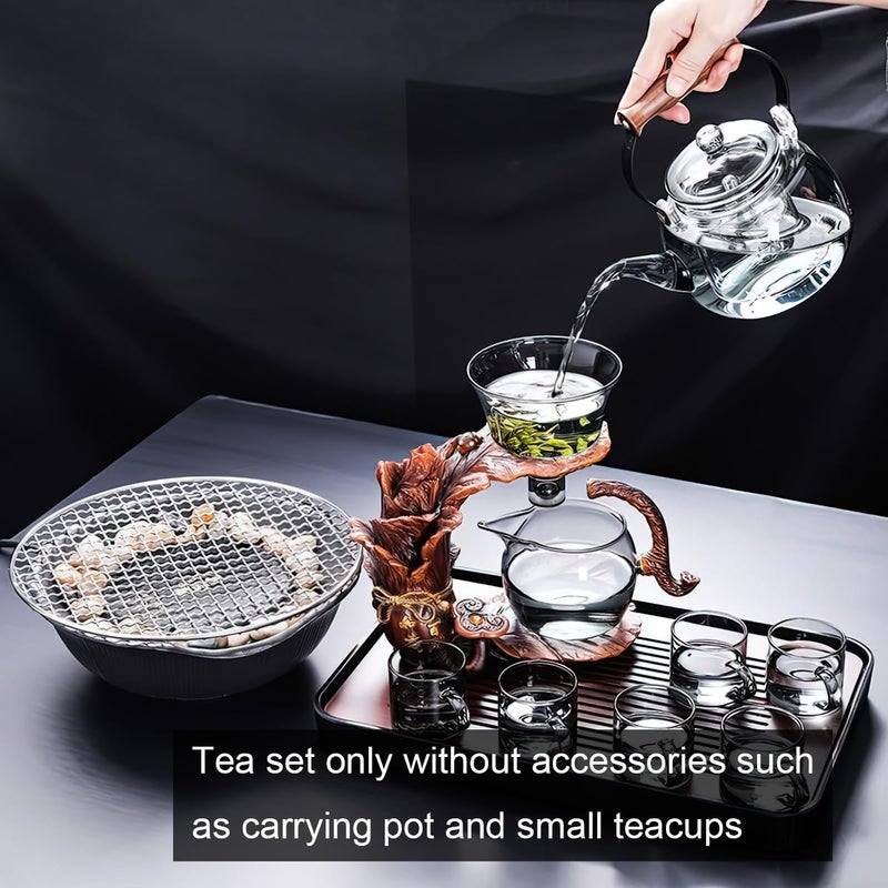 Miyxsin Semi Automatic Drip TeaPot, Heat Resistant Magic Teapot Set, Home Lazy Kung Fu Tea Maker Set, Magnetic Glass Tea Pot, High Borosilicate Glass TeaPot, Suitable for home/office Reception - Image 2