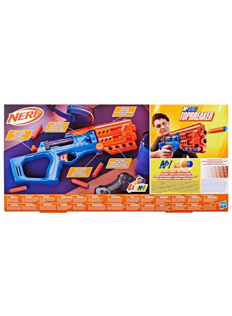 Nerf N Series Topbreaker Blaster includes 4 Nerf N1 Darts | 2 Dart Capacity | Breakopen Loading | for 8+ Years | G0877 - Image 2