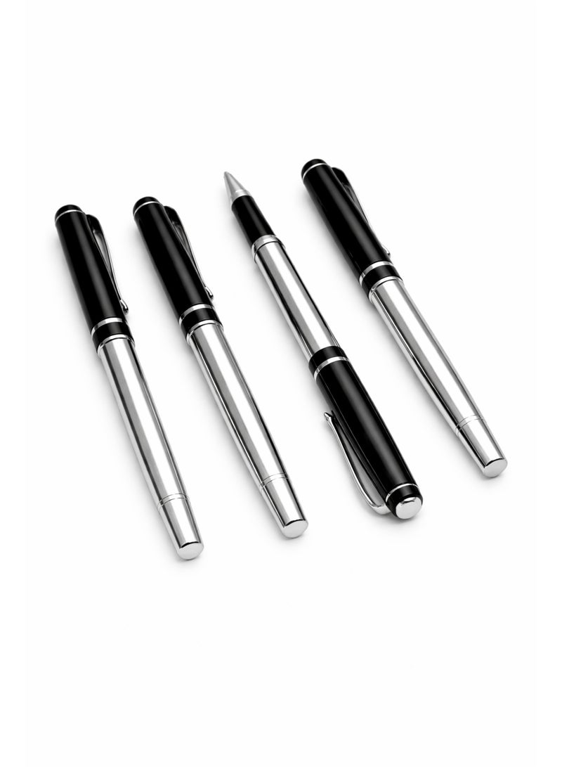 Set of 4 Premium Metal Ballpoint Pens – Smooth Writing Stainless Steel Pens with Ergonomic Grip for Office, School & Daily Use - Image 2