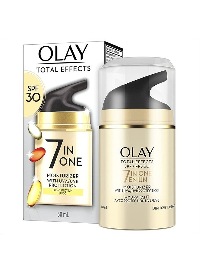 Olay Facial Moisturizing Lotion SPF 30 by Olay Total Effects for Dry Skin, 7 Benefits including Minimize Pores, Anti-Aging, 1.7 oz  - Image 1