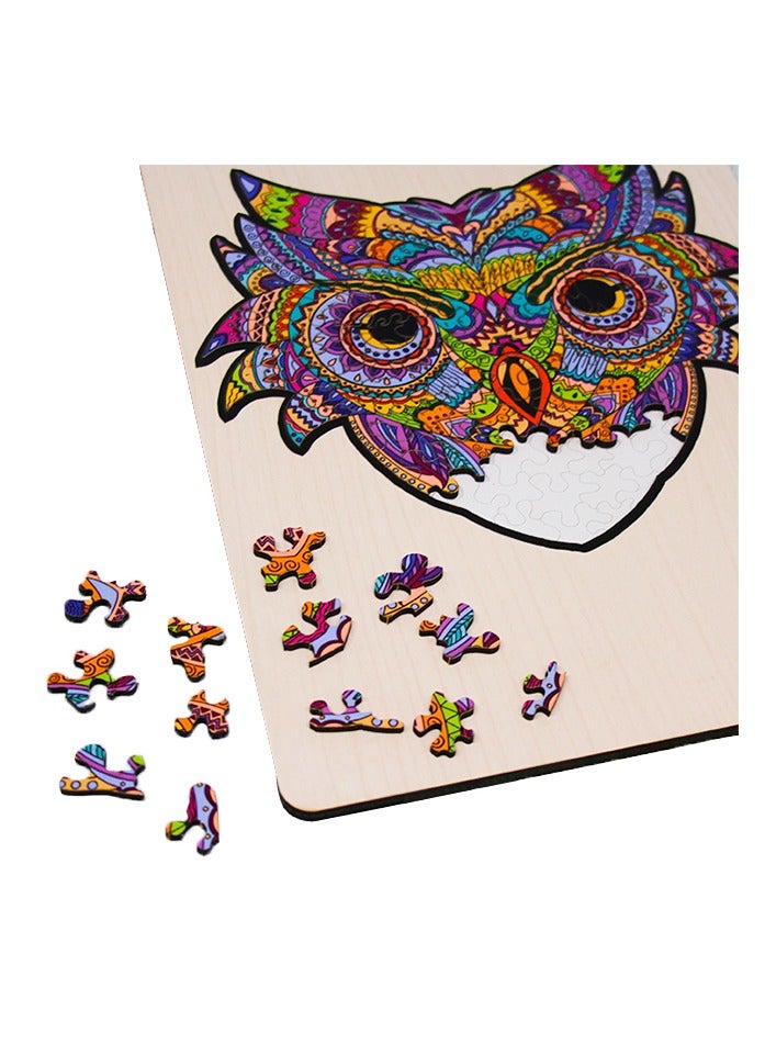 FOFA FOFA Wooden Puzzle Colourful in a Frame Owl  - Image 2